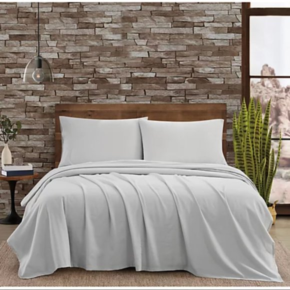 FRYE Linen Cotton Blend Gray QUEEN Sheet Set 4pc - Picture 2 of 10